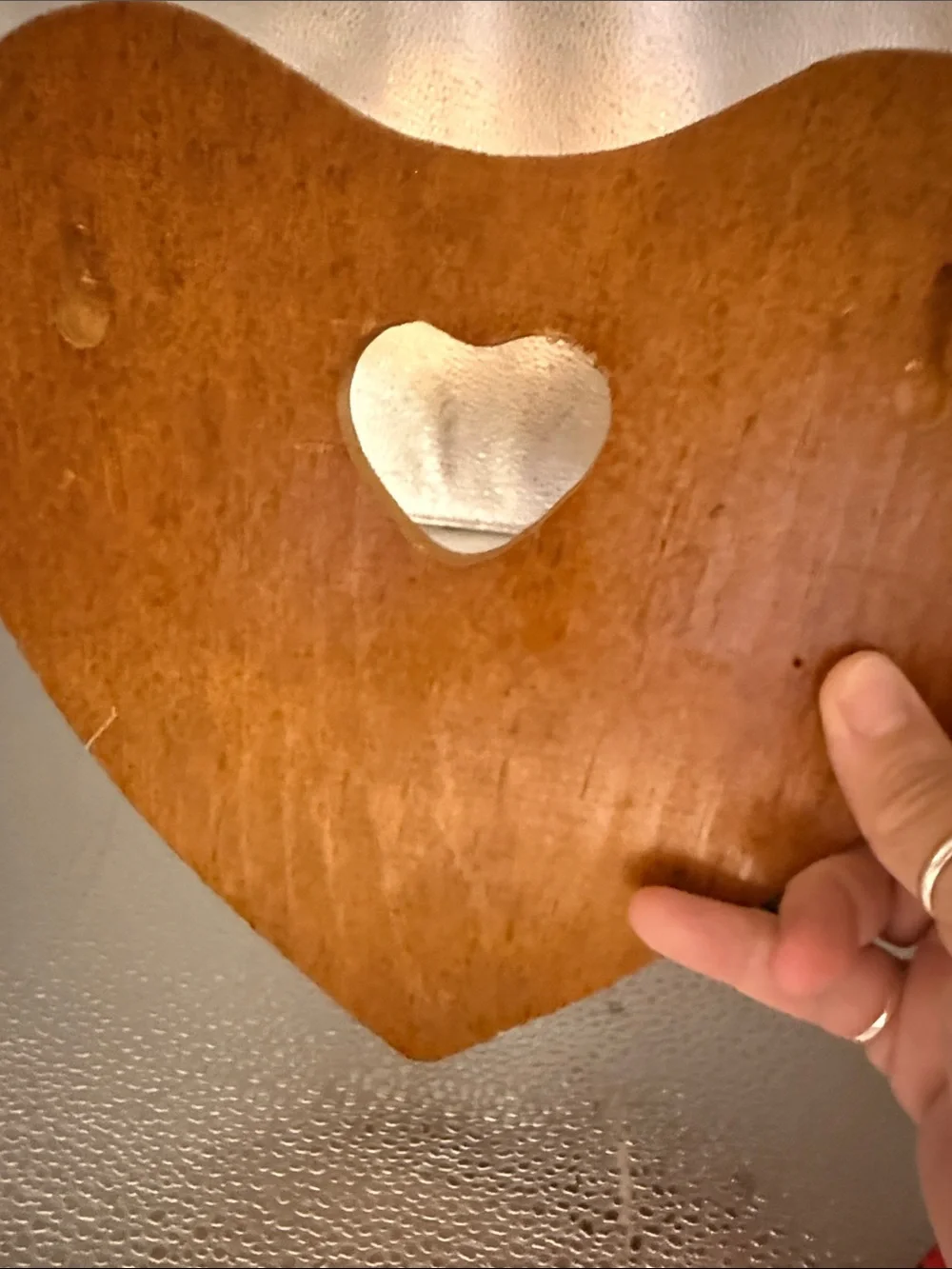 Vintage Wooden Heart Wall Hook - Natural Brown